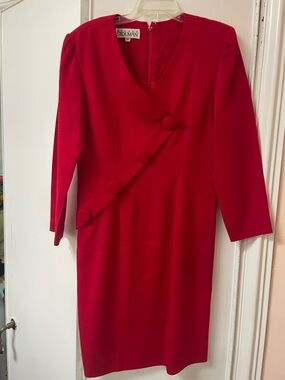 Steven Stolman Vintage Red Button-Accent Women's Dress size 10